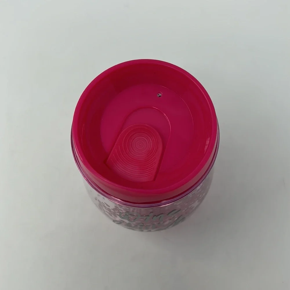 Wine A Little Laugh A Lot Pink Sparkly Stemless Wine Lidded Cup